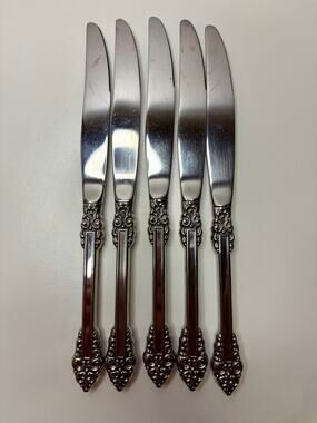 Oneida Heirloom Rembrandt Dinner Knives 9 1/8” Stainless Vintage Set of 5